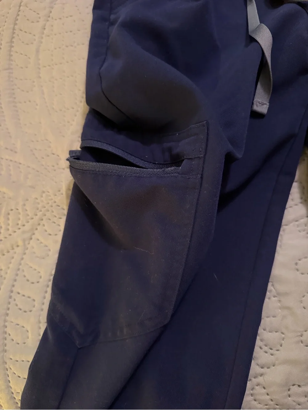 Figs Navy Drawstring Joggers with Cargo Pocket